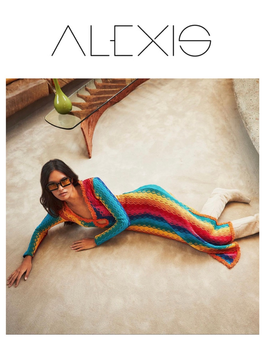 Alexis Solei Multicolor Textured Maxi Dress